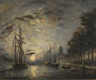 Johan Barthold Jongkind - Clair De Lune Sur Un Canal, Dordre
