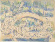 Bathers by a Bridge (recto); Study after Houdon's Ecorché (verso)