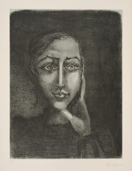Pablo Picasso-Françoise sur fond gris  1950