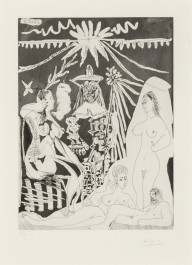 Pablo Picasso-Homme allongé  avec deux femmes  from Seriés 347  1968