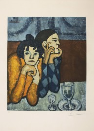 Pablo Picasso-L'Arlequin et sa Compagne  ca. 1960