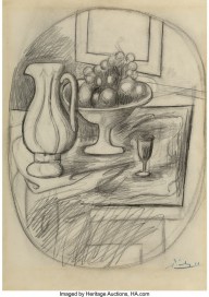 Pablo Picasso-Pot et compotier avec fruits  1919