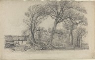 Landscape with Trees, Cottage, and Farm Wagon-ZYGR57574