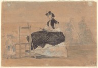 Woman in a Crinoline on the Beach of Trouville-ZYGR157926
