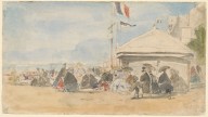 Beach House with Flags at Trouville-ZYGR66472