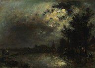 Johan Barthold Jongkind View on Overschie in Moonlight 