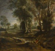 Peter Paul Rubens Evening Landscape with Timber Wagon 
