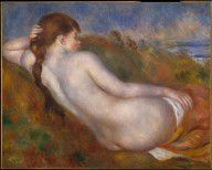 法国 奥古斯特·雷诺阿 斜卧的裸体女孩 