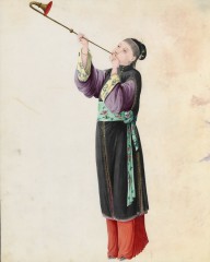 Watercolor of musician playing laba (2)