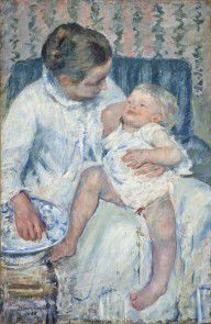 Mary Cassatt-Mother About to Wash Her Sleepy Child