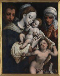 Cornelius Van Cleve - Holy Family with Elisabeth and John the Baptist