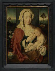 Joos Van Cleve - Holy virgin with sleeping baby Jesus