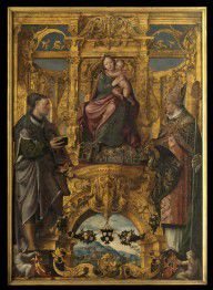 Lanceloot Blondeel - Tronende Madonna tussen de Heiligen Lucas en Eligius