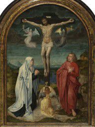 Zuidelijke Nederlanden Anonieme Meester - Calvary Christ on the Cross inbetween the Holy Virgin a