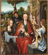 Master of the Antwerp Adoration (and workshop) The Holy Family with Two Saints 