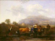 Berchem, Nicolaes Pietersz Travelling Peasants (Le Soir) 