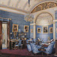Hau, Edward Petrovich - Interiors of the Winter Palace. The Boudoir of Grand Princess Maria Alexa