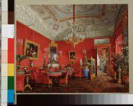 Hau, Edward Petrovich - Interiors of the Winter Palace. The Large Drawing Room of Empress Alexand