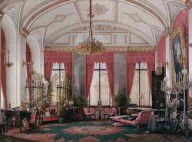 Hau, Edward Petrovich - Interiors of the Winter Palace. The Raspberry Study of Empress Maria Alex