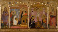 Francesc Comes Saint John the Baptist  Annunciation  Crucifixion and Saint Catherine of Alexandri