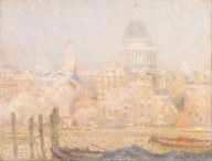 Henri Le Sidaner St. Paul’s from the River- Morning Sun in Winter 