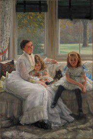 James Tissot Portrait of Mrs Catherine Smith Gill and Two of her Children 