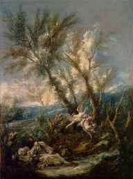 Alessandro Magnasco  - Elijah Visited by an Angel, ca. 1730