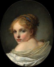 Jean-Baptiste Greuze - Head of a Girl, 18th century