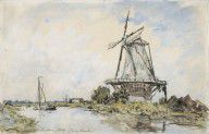 Johan Barthold Jongkind - Windmill near Rotterdam, 1869