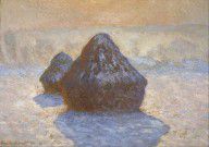 Claude Monet Haystacks- Snow Effect 