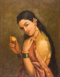Raja Ravi Varma Woman Holding a Fruit 