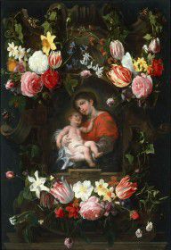 Daniel Seghers Garland of Flowers with Madonna and Child 