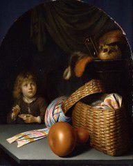Gerard Dou Still Life with a Boy Blowing Soap-bubbles 