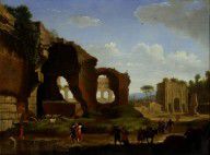Herman van Swanevelt A Roman View of the Ruins of the Temple of Venus and Rome with the Colosseum