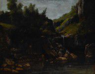 Courbet,Gustave-CascadeinaRockyLandscape 