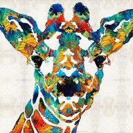 13515617_Colorful_Giraffe_Art_-_Curious_-_By_Sharon_Cummings