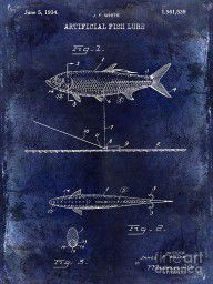 13632099_1934_Artificial_Fish_Lure_Patent_Drawing_Blue
