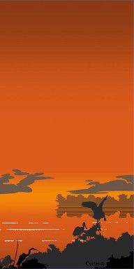 12299024_Abstract_Tropical_Birds_Sunset_Large_Pop_Art_Nouveau_Landscape_4_-_Right_Side