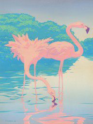 14662667_Pink_Flamingos_Abstract_Retro_Pop_Art_Nouveau_Tropical_Bird_Art_80s_1980s_Florida_Decor