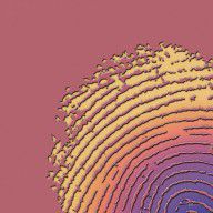 12966492_Giant_Iridescent_Fingerprint_On_Coral_Pink_Set_Of_4_-_1_Of_4