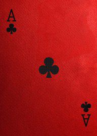 14167906_Ace_Of_Clubs_In_Black_On_Red_Canvas