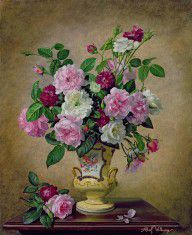 14949792_Roses_And_Dahlias_In_A_Ceramic_Vase