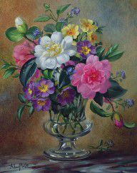 14950675_Forget_Me_Nots_And_Primulas_In_Glass_Vase