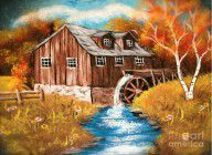 13088620_Water_Mill__Oil_Painting_On_Canvas
