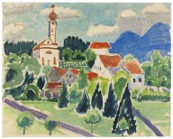 Gabriele M�nter-Kirche im Dorf, Murnau. 1930 40s.