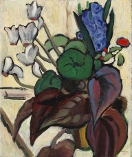 Gabriele M�nter-Blumen auf Wei� (Zyklamen und Hyazinthe). 1934.