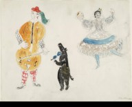 A Bandura Player, a Bear and Zemphira, costume design for Aleko (Scene II)_(1942)