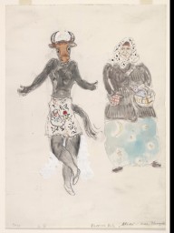 A Russian Baba and a Cow, costume design for Aleko (Scene IV)_(1942)