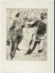 Manilov and Tchitchikov at the Doorstep (Manilov et Tchitchikov sur le seuil de la porte), plate IX 