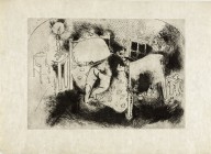 Tchitchikov on the Bed (Tchitchikov sur le lit), plate XVI (supplementary suite) from Les Âmes morte